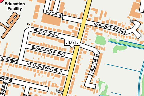 LN6 7TJ map - OS OpenMap – Local (Ordnance Survey)