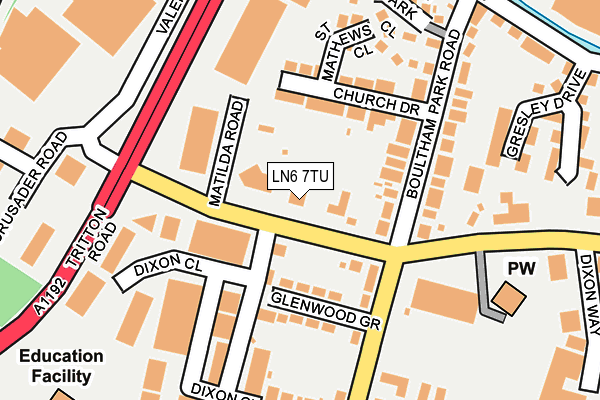 LN6 7TU map - OS OpenMap – Local (Ordnance Survey)