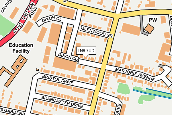 LN6 7UD map - OS OpenMap – Local (Ordnance Survey)