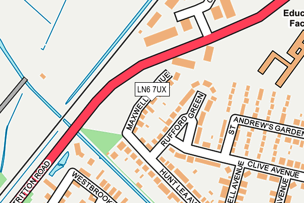 LN6 7UX map - OS OpenMap – Local (Ordnance Survey)