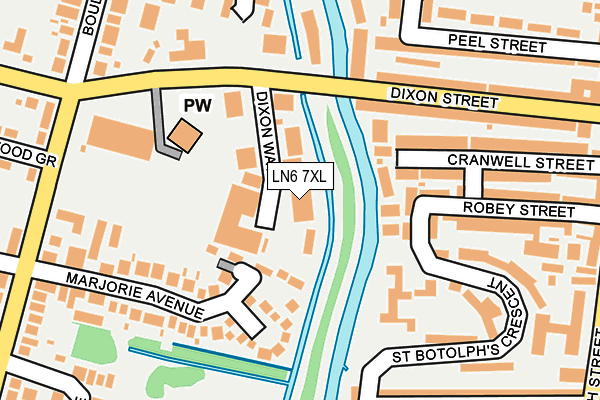 LN6 7XL map - OS OpenMap – Local (Ordnance Survey)