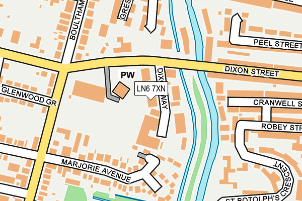 LN6 7XN map - OS OpenMap – Local (Ordnance Survey)