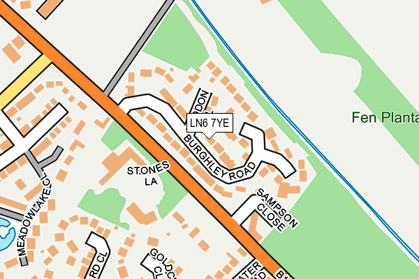 LN6 7YE map - OS OpenMap – Local (Ordnance Survey)