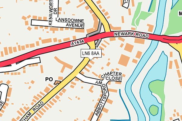 LN6 8AA map - OS OpenMap – Local (Ordnance Survey)