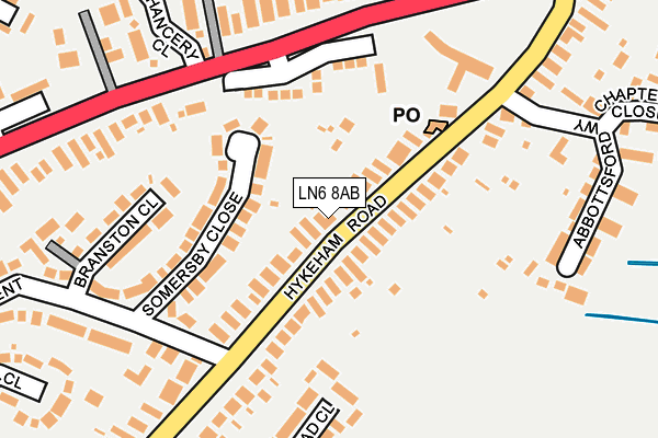 LN6 8AB map - OS OpenMap – Local (Ordnance Survey)