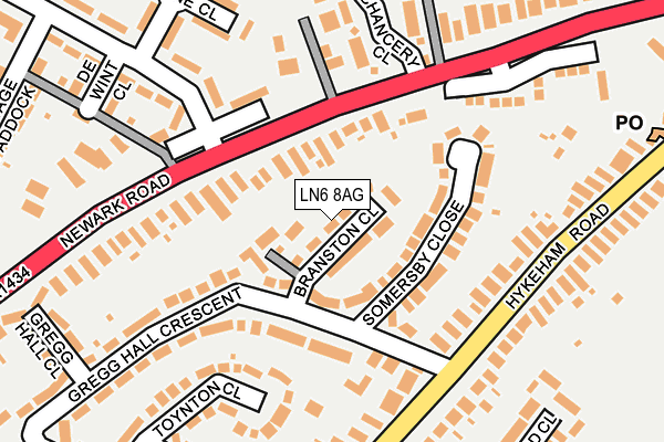 LN6 8AG map - OS OpenMap – Local (Ordnance Survey)