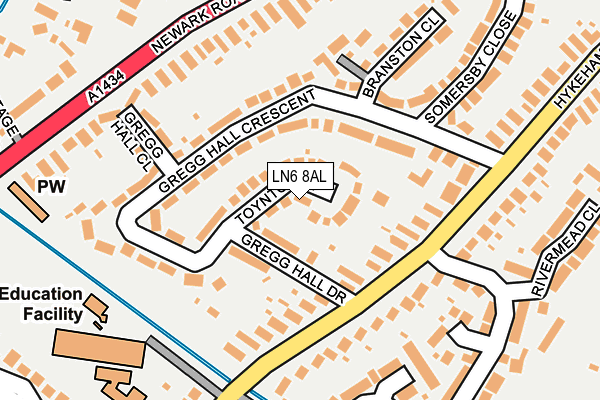 LN6 8AL map - OS OpenMap – Local (Ordnance Survey)