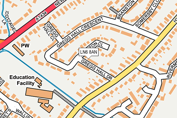 LN6 8AN map - OS OpenMap – Local (Ordnance Survey)