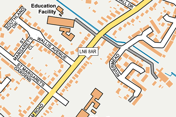 LN6 8AR map - OS OpenMap – Local (Ordnance Survey)