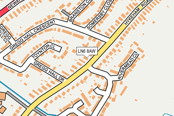 LN6 8AW map - OS OpenMap – Local (Ordnance Survey)