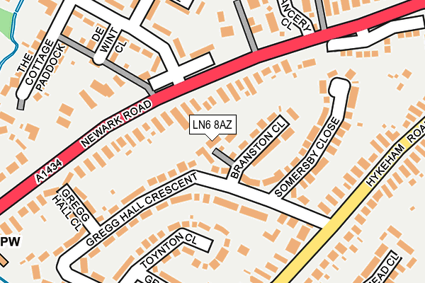 LN6 8AZ map - OS OpenMap – Local (Ordnance Survey)