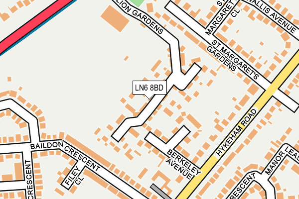 LN6 8BD map - OS OpenMap – Local (Ordnance Survey)