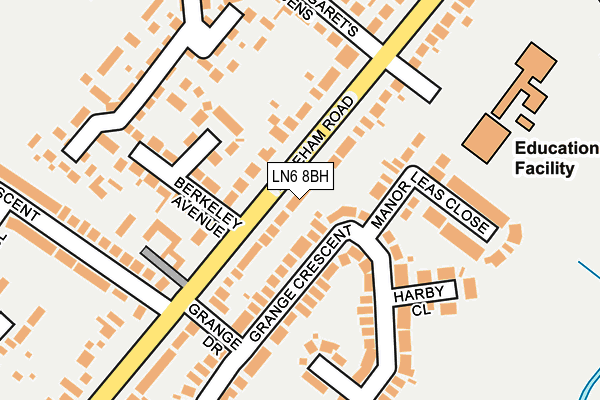 LN6 8BH map - OS OpenMap – Local (Ordnance Survey)
