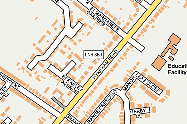 LN6 8BJ map - OS OpenMap – Local (Ordnance Survey)