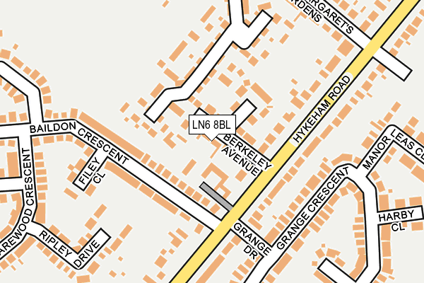 LN6 8BL map - OS OpenMap – Local (Ordnance Survey)