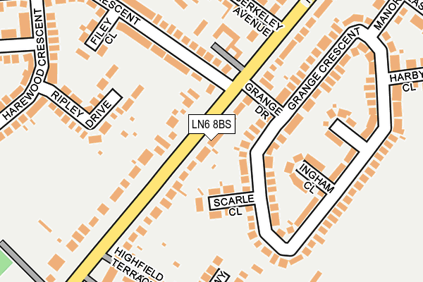 LN6 8BS map - OS OpenMap – Local (Ordnance Survey)