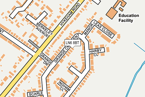 LN6 8BT map - OS OpenMap – Local (Ordnance Survey)
