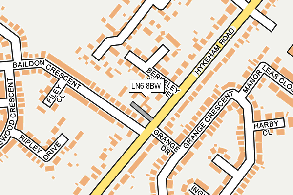 LN6 8BW map - OS OpenMap – Local (Ordnance Survey)