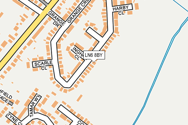 LN6 8BY map - OS OpenMap – Local (Ordnance Survey)