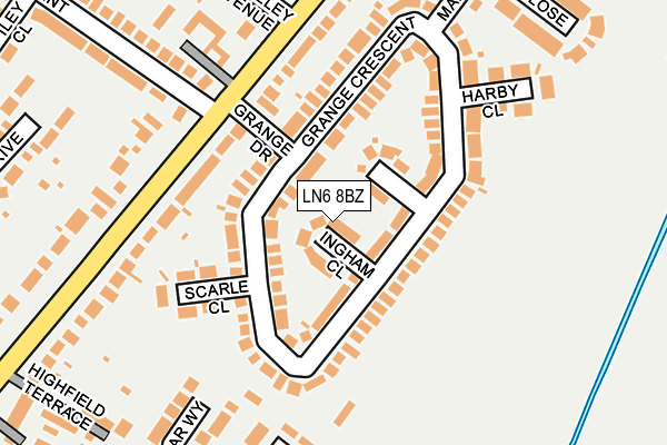 LN6 8BZ map - OS OpenMap – Local (Ordnance Survey)