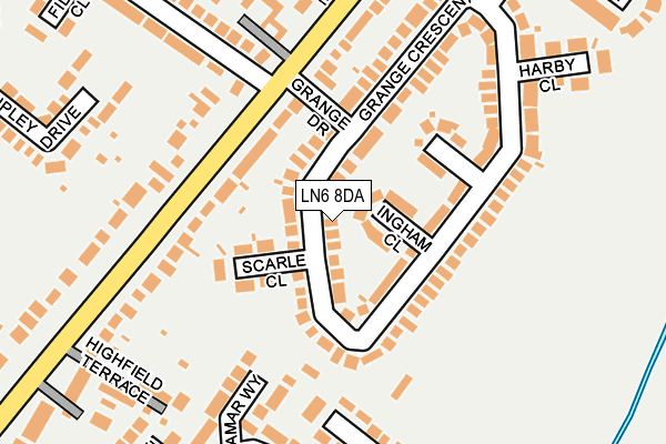 LN6 8DA map - OS OpenMap – Local (Ordnance Survey)