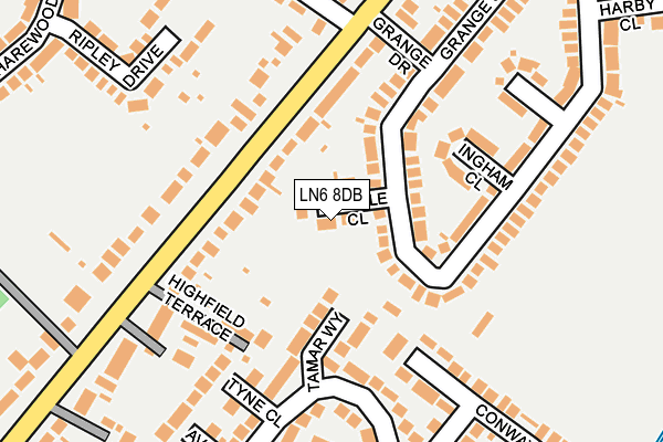 LN6 8DB map - OS OpenMap – Local (Ordnance Survey)