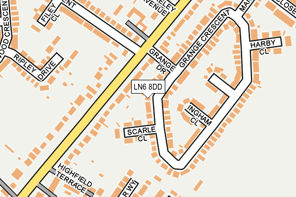 LN6 8DD map - OS OpenMap – Local (Ordnance Survey)