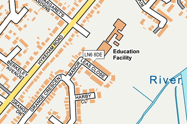 LN6 8DE map - OS OpenMap – Local (Ordnance Survey)
