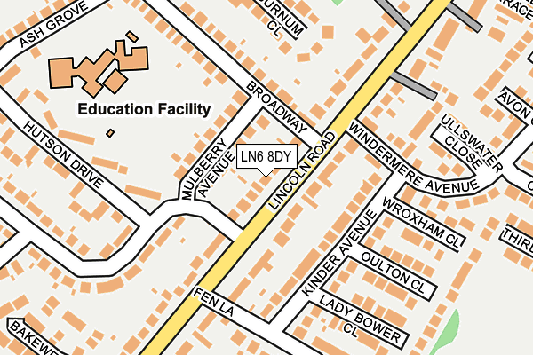 LN6 8DY map - OS OpenMap – Local (Ordnance Survey)