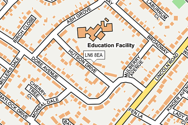 LN6 8EA map - OS OpenMap – Local (Ordnance Survey)