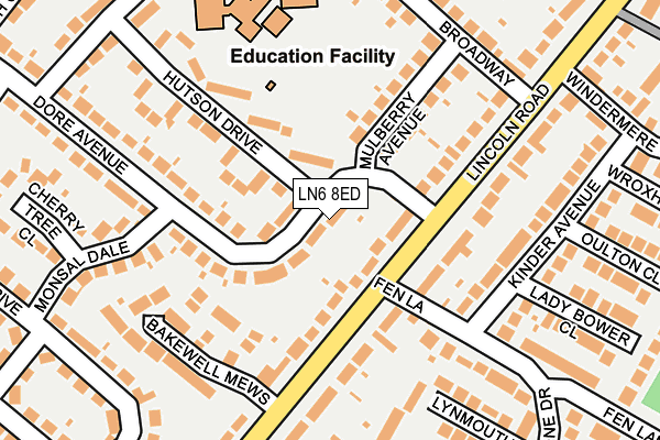 LN6 8ED map - OS OpenMap – Local (Ordnance Survey)