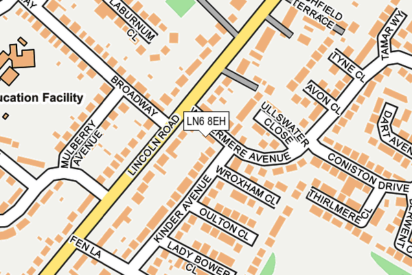 LN6 8EH map - OS OpenMap – Local (Ordnance Survey)