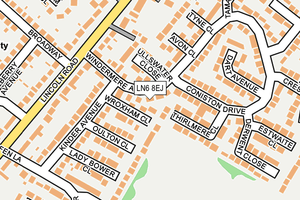 LN6 8EJ map - OS OpenMap – Local (Ordnance Survey)
