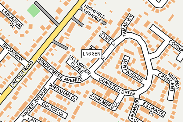 LN6 8EN map - OS OpenMap – Local (Ordnance Survey)