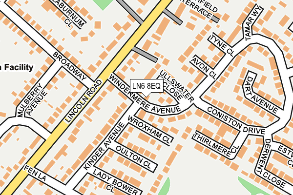 LN6 8EQ map - OS OpenMap – Local (Ordnance Survey)