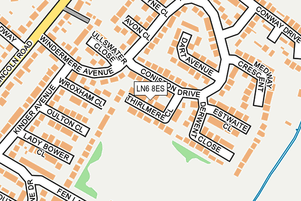 LN6 8ES map - OS OpenMap – Local (Ordnance Survey)