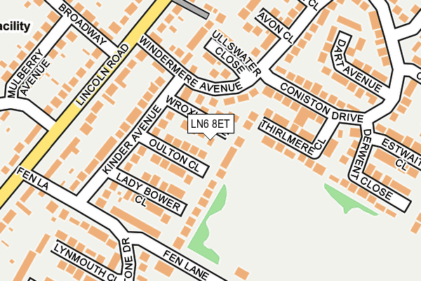 LN6 8ET map - OS OpenMap – Local (Ordnance Survey)