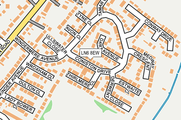 LN6 8EW map - OS OpenMap – Local (Ordnance Survey)