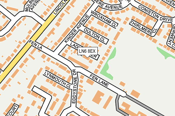 LN6 8EX map - OS OpenMap – Local (Ordnance Survey)
