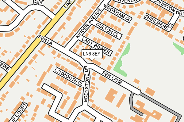 LN6 8EY map - OS OpenMap – Local (Ordnance Survey)