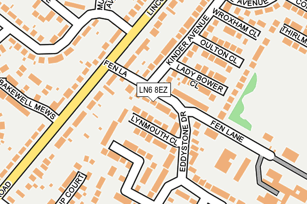 LN6 8EZ map - OS OpenMap – Local (Ordnance Survey)