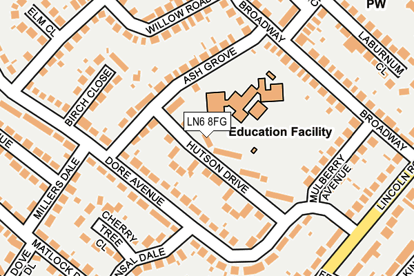LN6 8FG map - OS OpenMap – Local (Ordnance Survey)