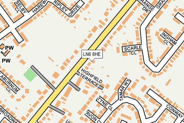 LN6 8HE map - OS OpenMap – Local (Ordnance Survey)