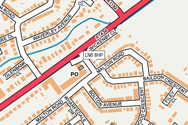 LN6 8HP map - OS OpenMap – Local (Ordnance Survey)