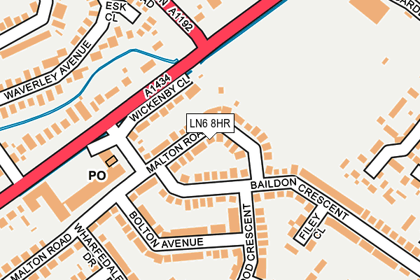 LN6 8HR map - OS OpenMap – Local (Ordnance Survey)