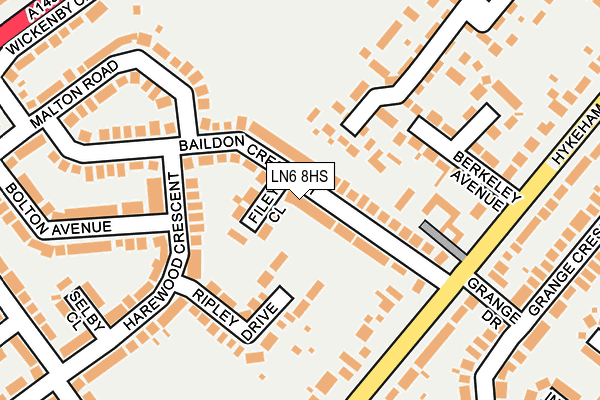 LN6 8HS map - OS OpenMap – Local (Ordnance Survey)