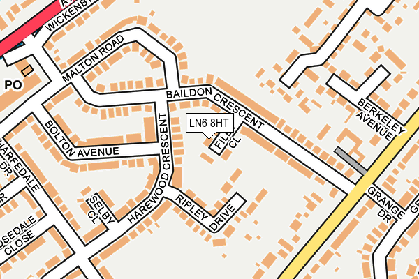LN6 8HT map - OS OpenMap – Local (Ordnance Survey)