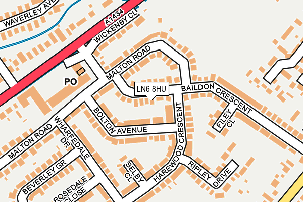 LN6 8HU map - OS OpenMap – Local (Ordnance Survey)