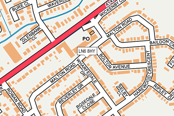 LN6 8HY map - OS OpenMap – Local (Ordnance Survey)