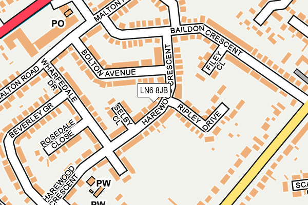 LN6 8JB map - OS OpenMap – Local (Ordnance Survey)
